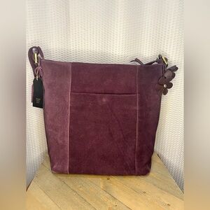 Beautiful Plum Suede Shoulder Bag